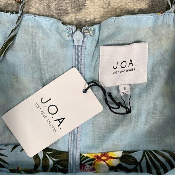 NWT JOA Tropical Print Mini Dress Sleeveless Faux Wrap Floral Hibiscus Sz S - Picture 10 of 14